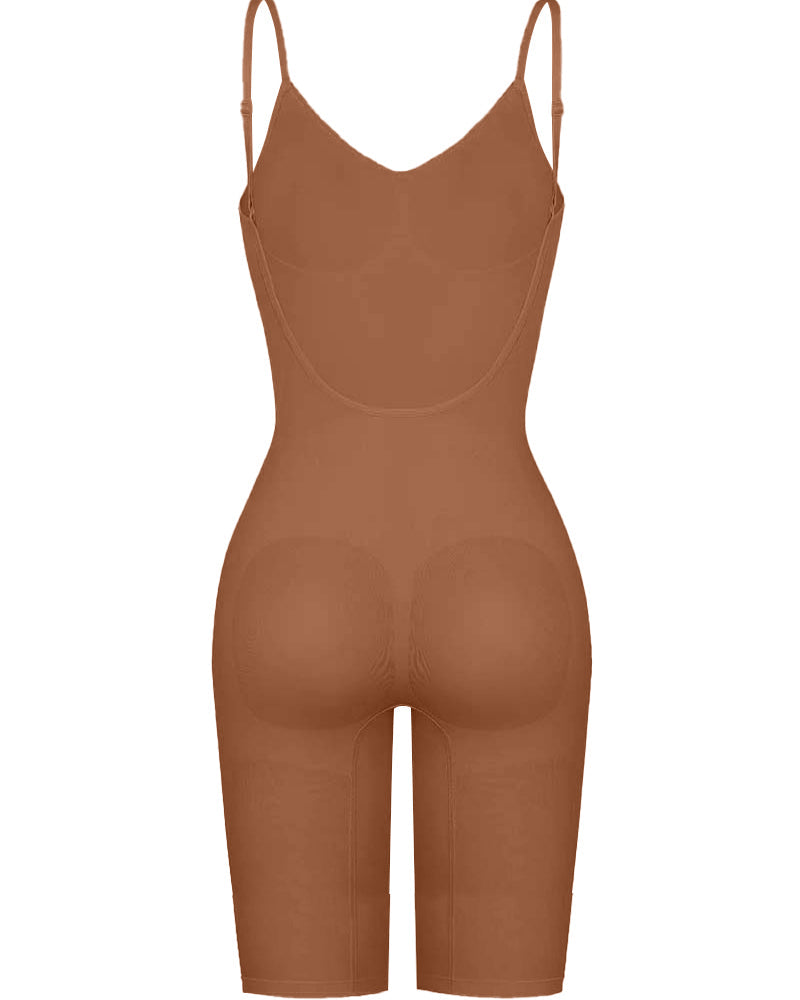 Seamless Backless Mid Length Tummy Control Shapewear Bodysuit