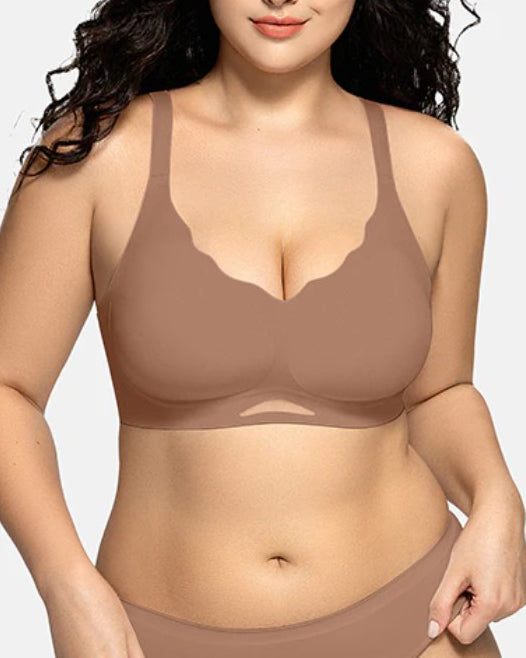 Women's Solid Seamless Breathable Wireless Push Up Bra