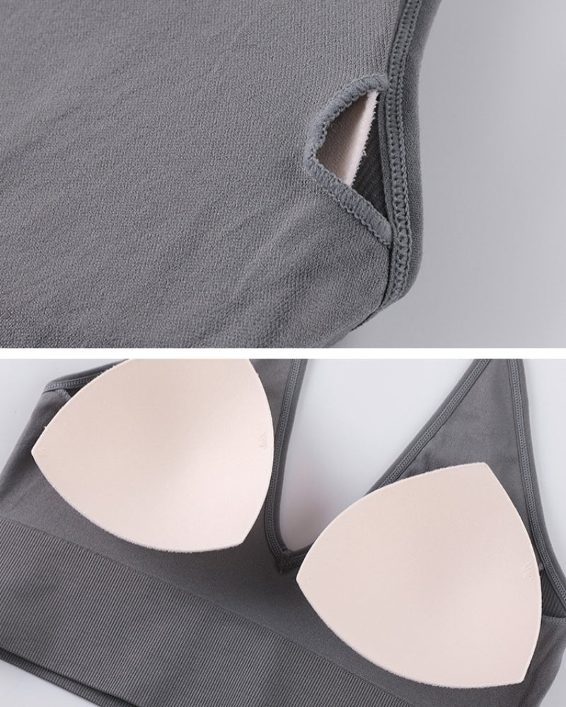 Deep V Sexy Halter Neck Backless Triangle Cup Wireless Bra