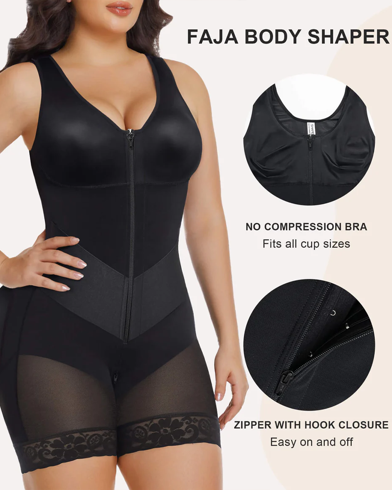 V-shape Shaping Stretch Band Tummy Control Full Body Zipper Shaper