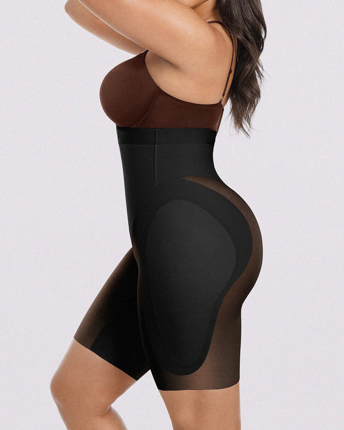 High Waist Tummy Control Hip Enhancer Padded Mesh Short