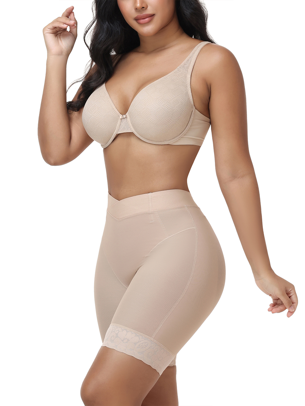 High Waist Seamless Mesh Butt Lifting Shaper Shorts