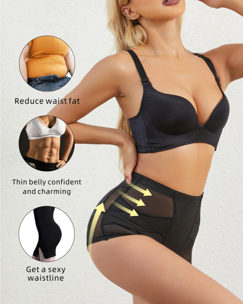 Mesh Tummy Control Butt Lift Smoothing Shaping Shorts With Sponge Pad
