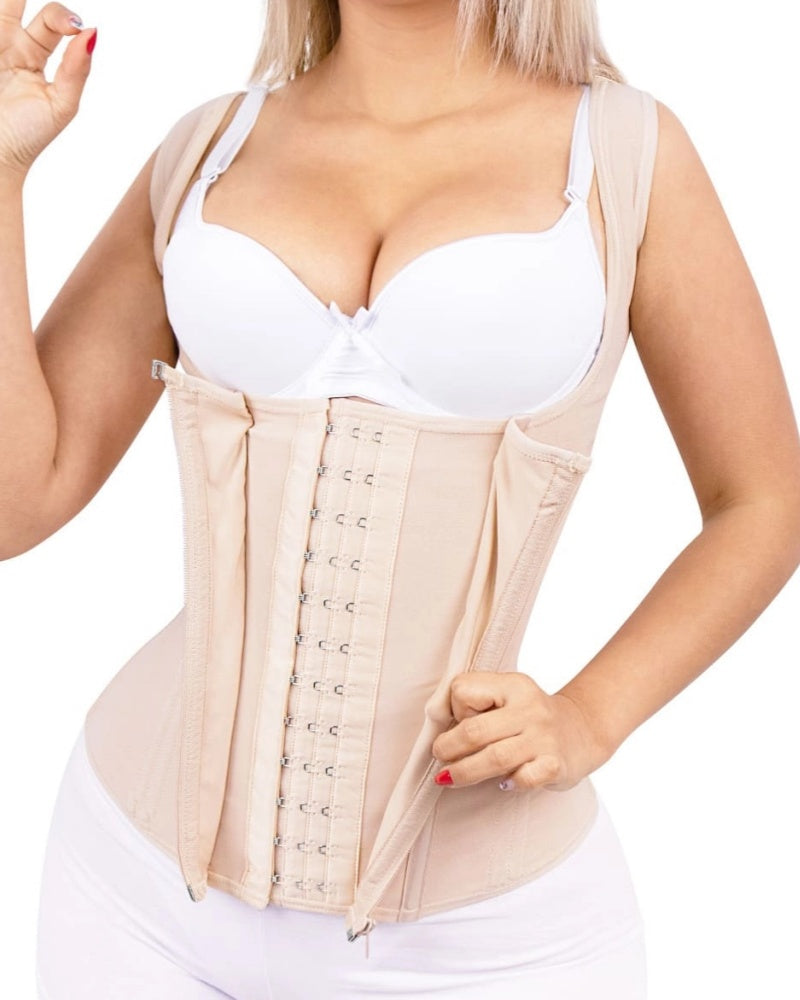 Fajas Colombianas Steel Boned Sweat Tummy Control Waist Trainer