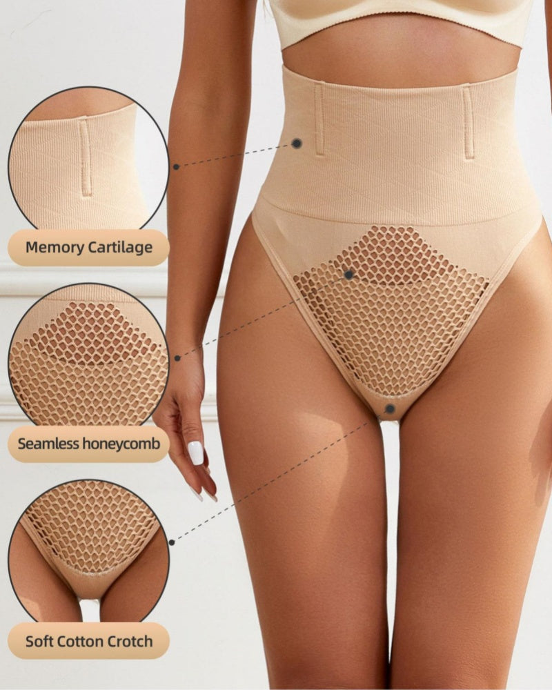 Hollow Thin High Waist Shapewear Tummy Shaping Thong