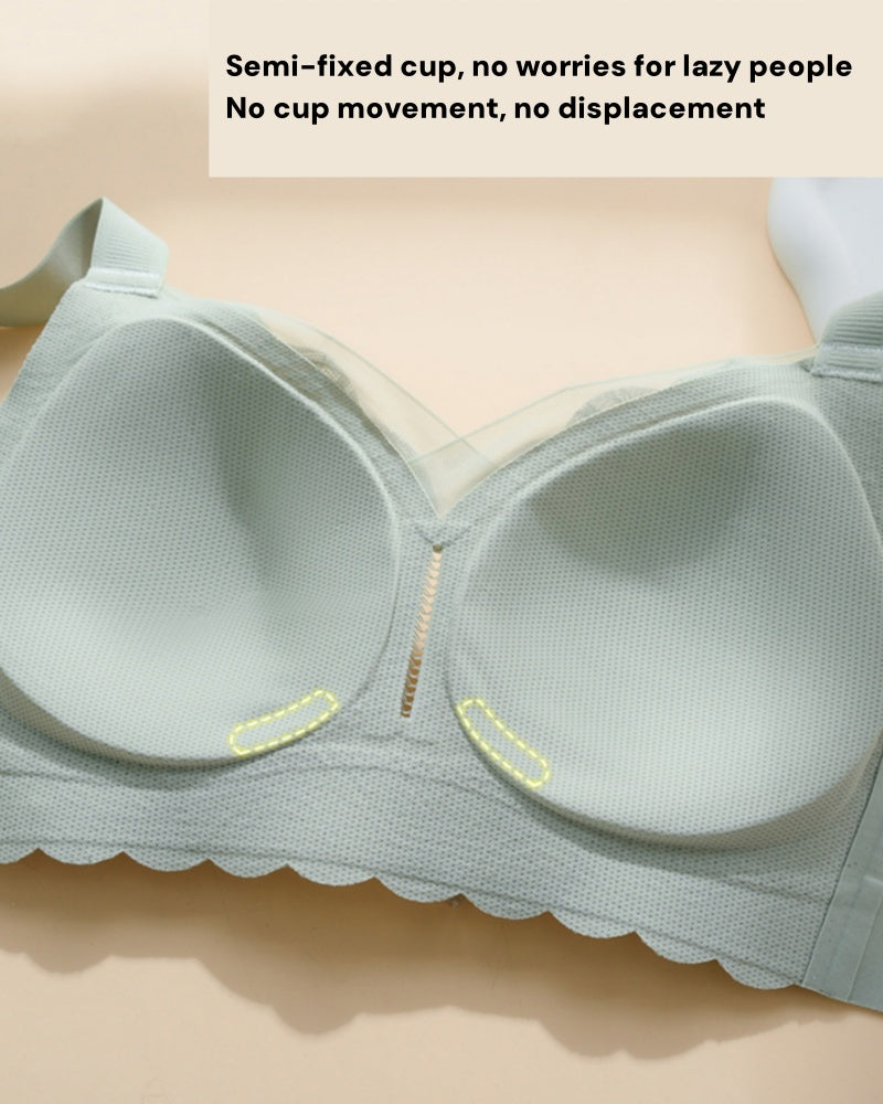 Soft Lace Wireless Full Coverage Minimizer Bra with Wide Straps