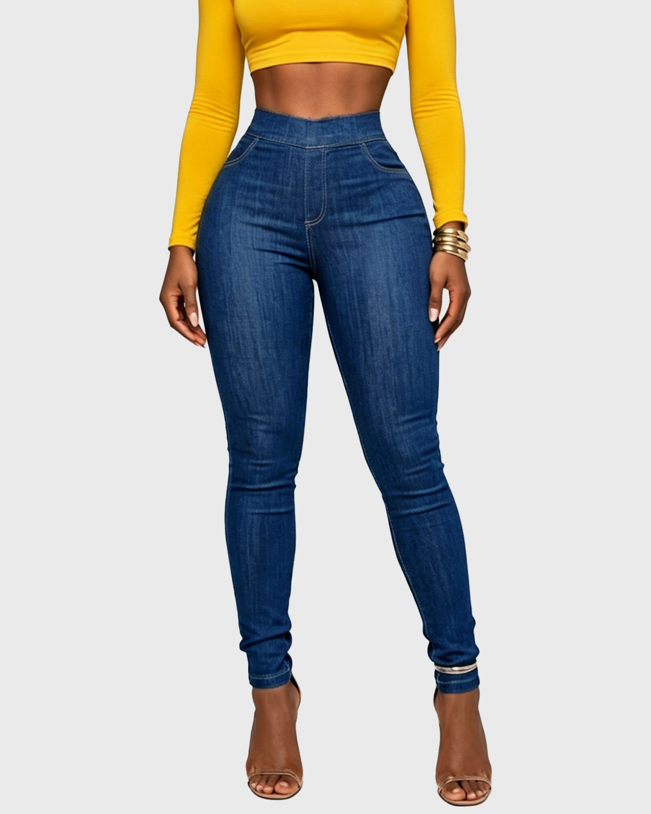 High Waist Stretch Butt Lifting Skinny Fit Jeans - By Qivii
