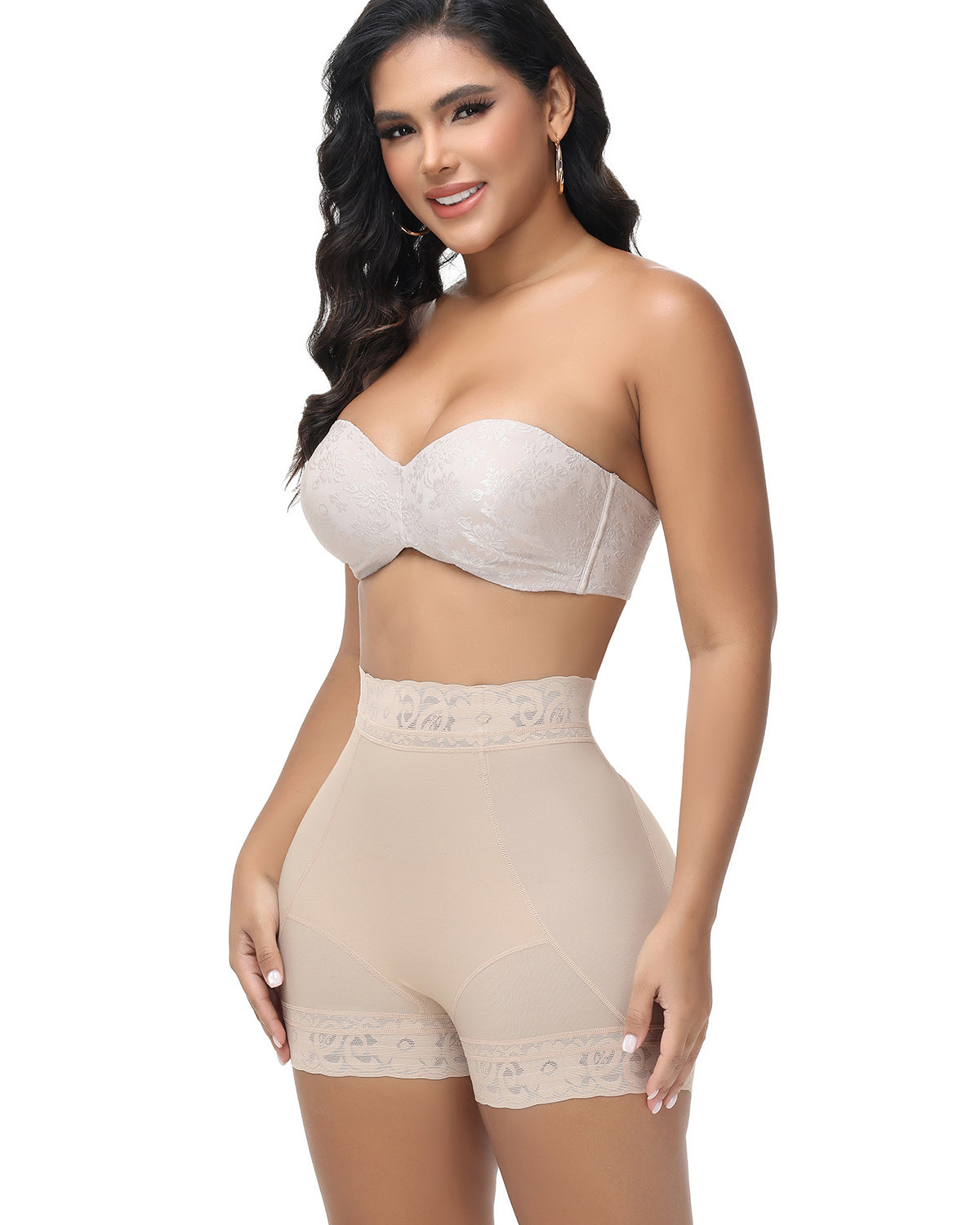 Shapshe® High Waisted Butt Lifter Shaping Shorts With Lace Trim (Pre-Sale)
