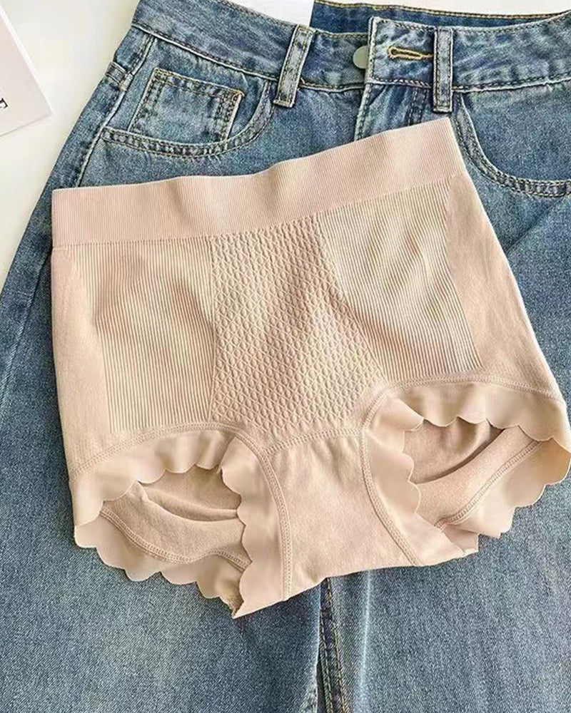 High Waist Tummy Tuck Cotton Antibacterial Bottom Seamless Underwear - By Qivii