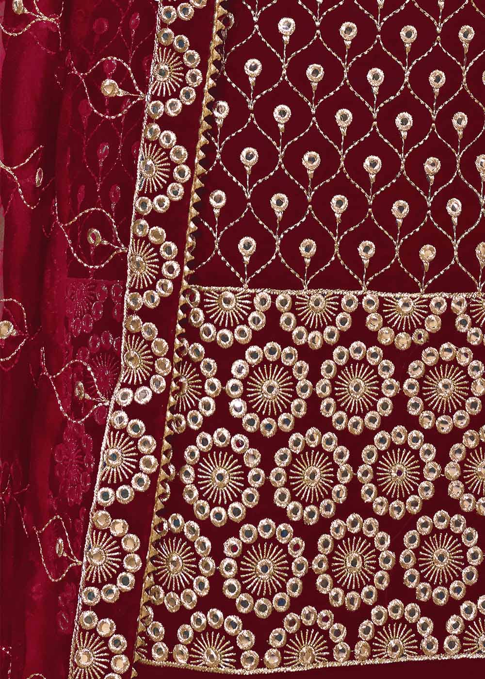 Cerise Pink Georgette Metti with Zari work Sharara Suit - qivii