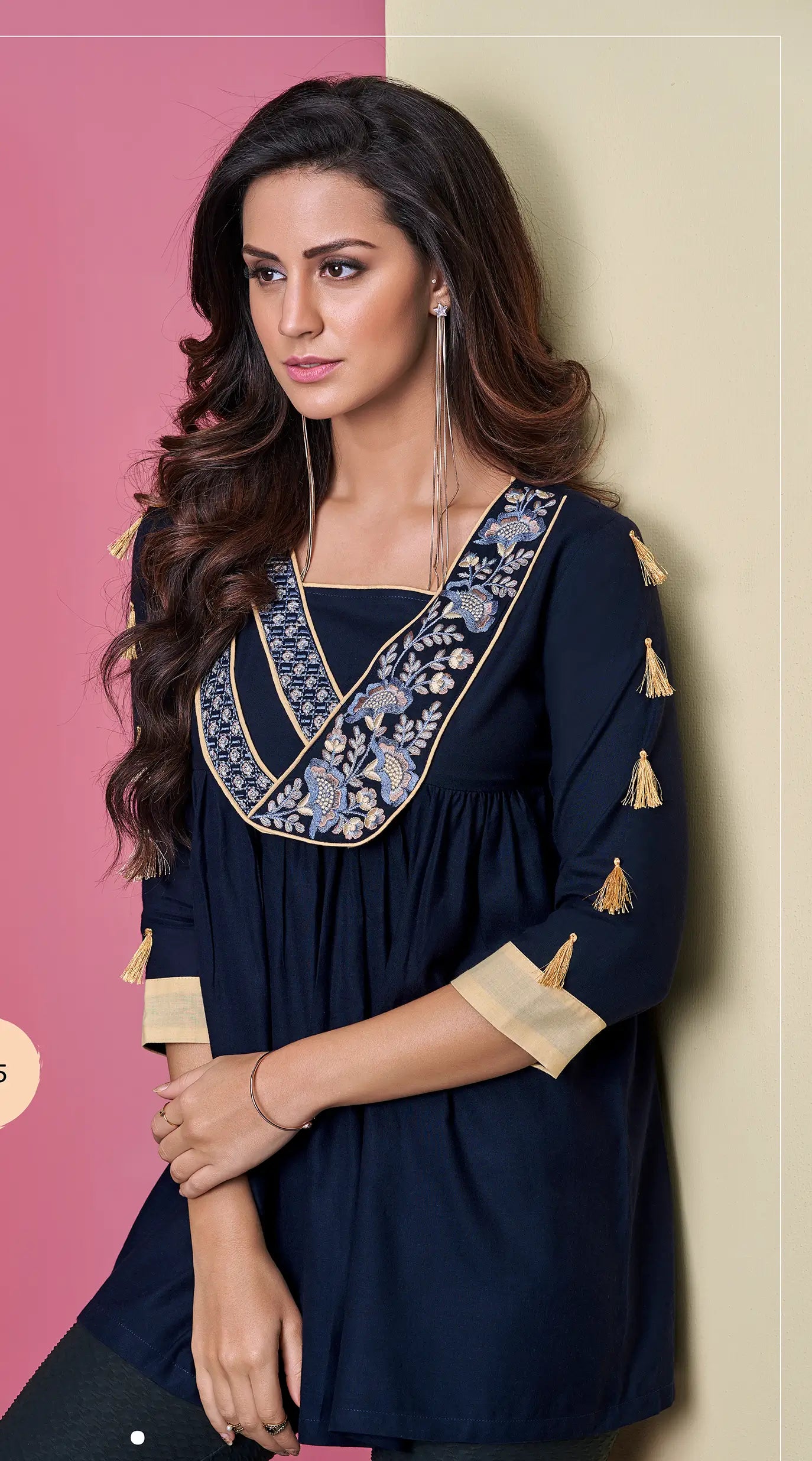 Royal Blue Rayon Short Kurti - qivii