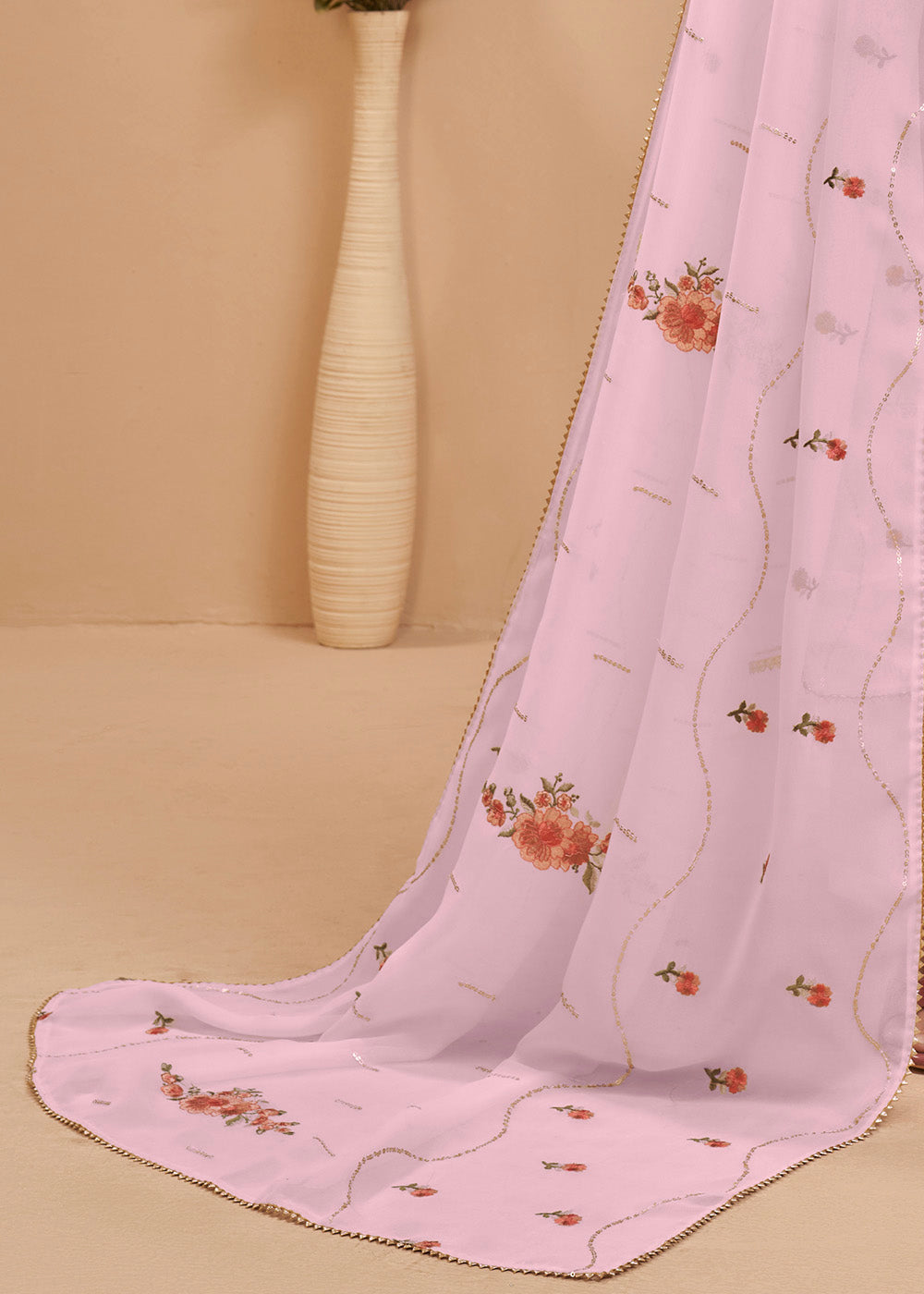 Lavender Purple Georgette Salwar Suit with Thread, Khatli & Sequence work - qivii