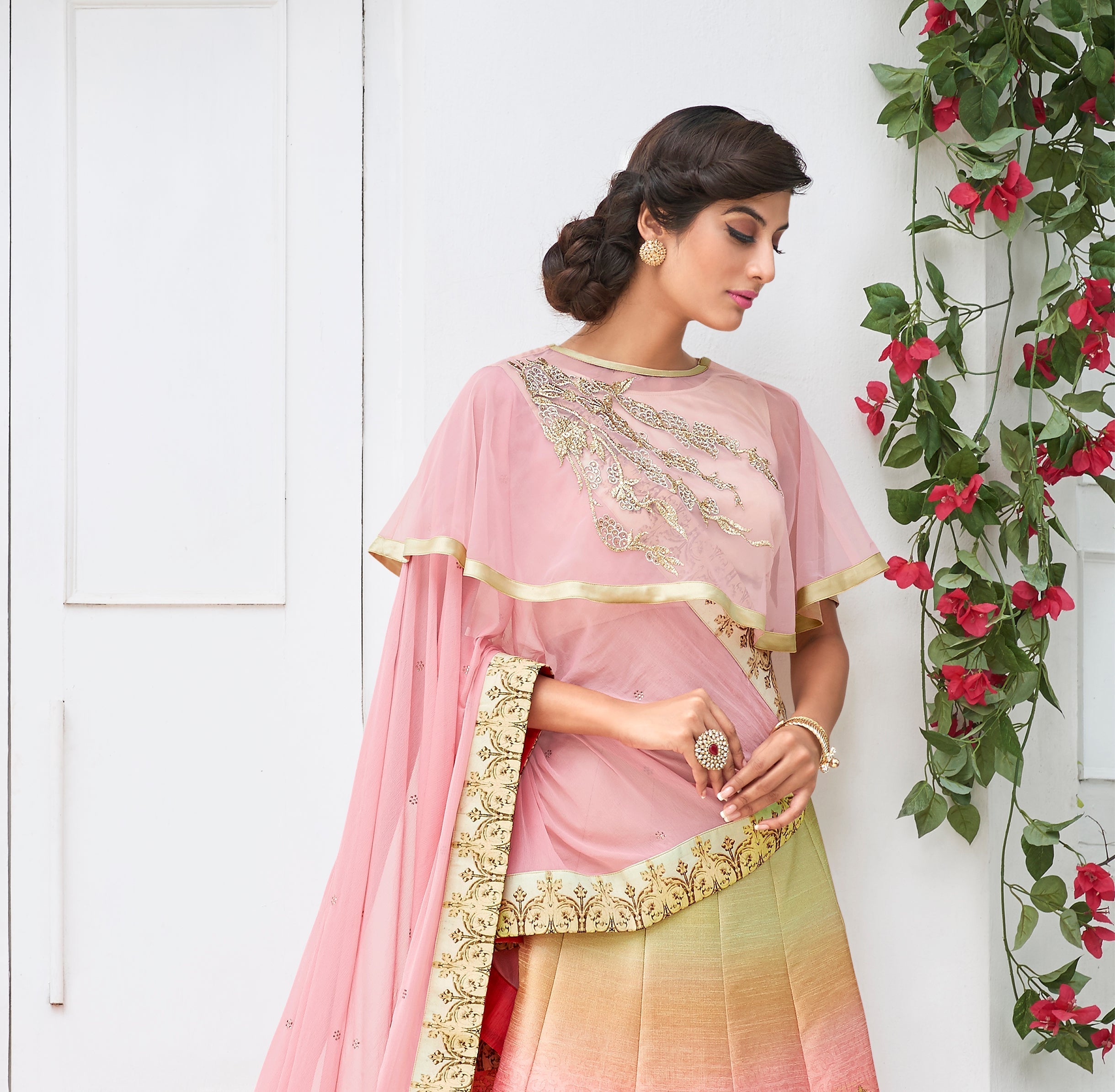 Classic Beauty: Khadi Mono Silk Lehenga - qivii