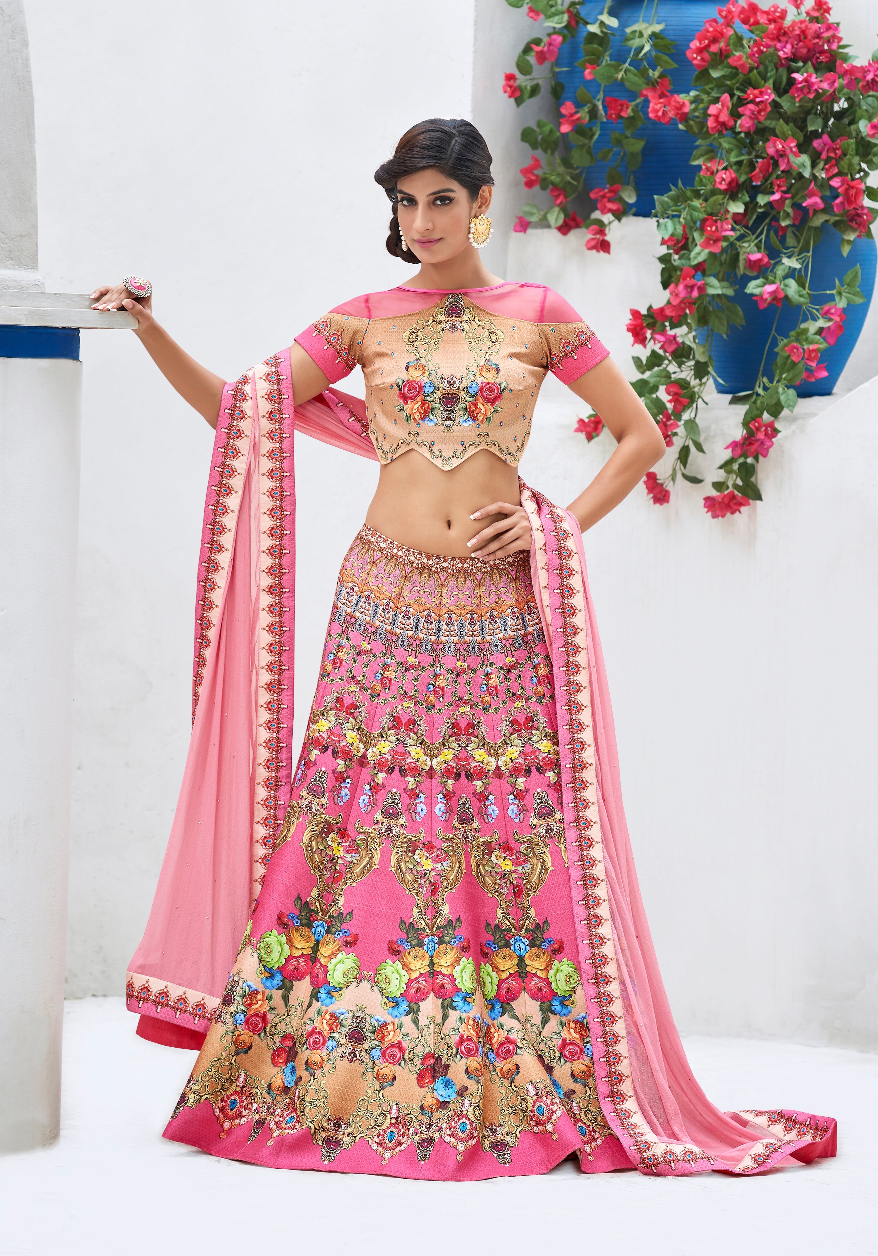 Subtle Elegance Khadi Mono Silk Lehenga - qivii