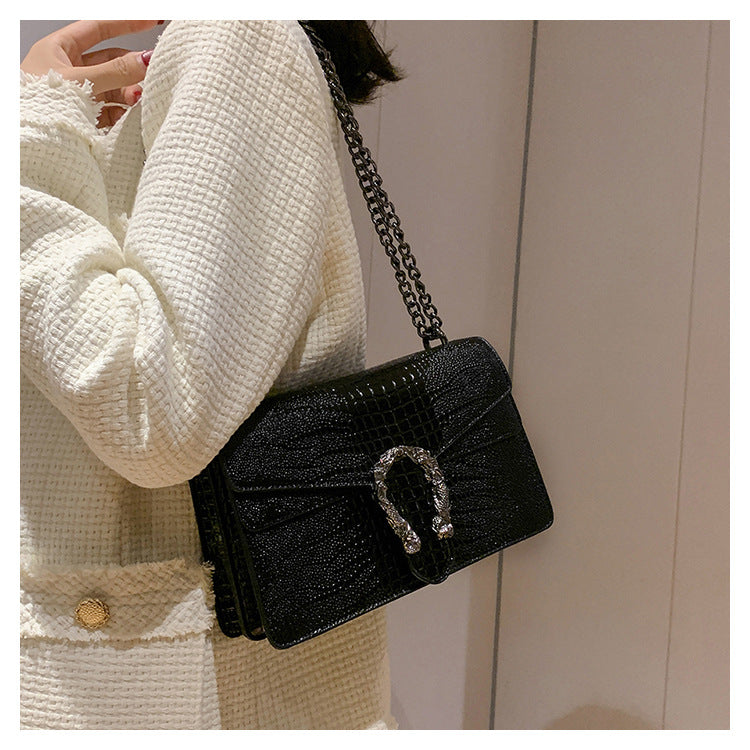 Women's Chain Flap Bag - Trendy PU Leather Shoulder & Crossbody Purse
