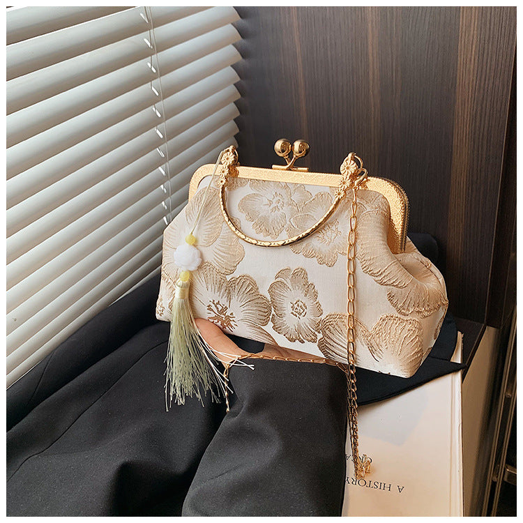 Women's Vintage Satin Mini Crossbody Bag - Retro Silk Handheld Purse - Petite, Elegant & Versatile
