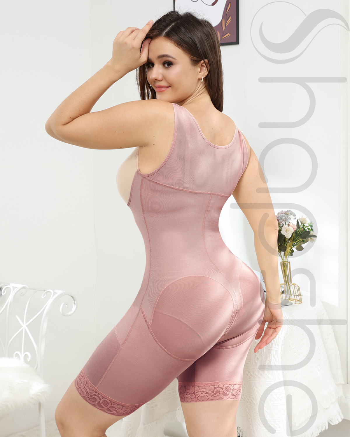 Women Rosybrown Full Body Waist Trainer Tummy Control Shapewear - By Qivii