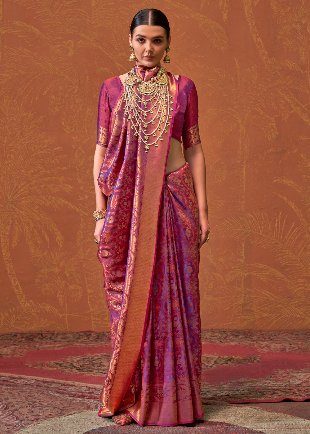 Shades Of Purple Handloom Woven Designer Silk Saree - qivii