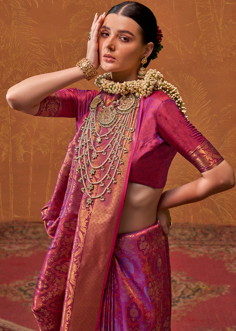 Shades Of Purple Handloom Woven Designer Silk Saree - qivii