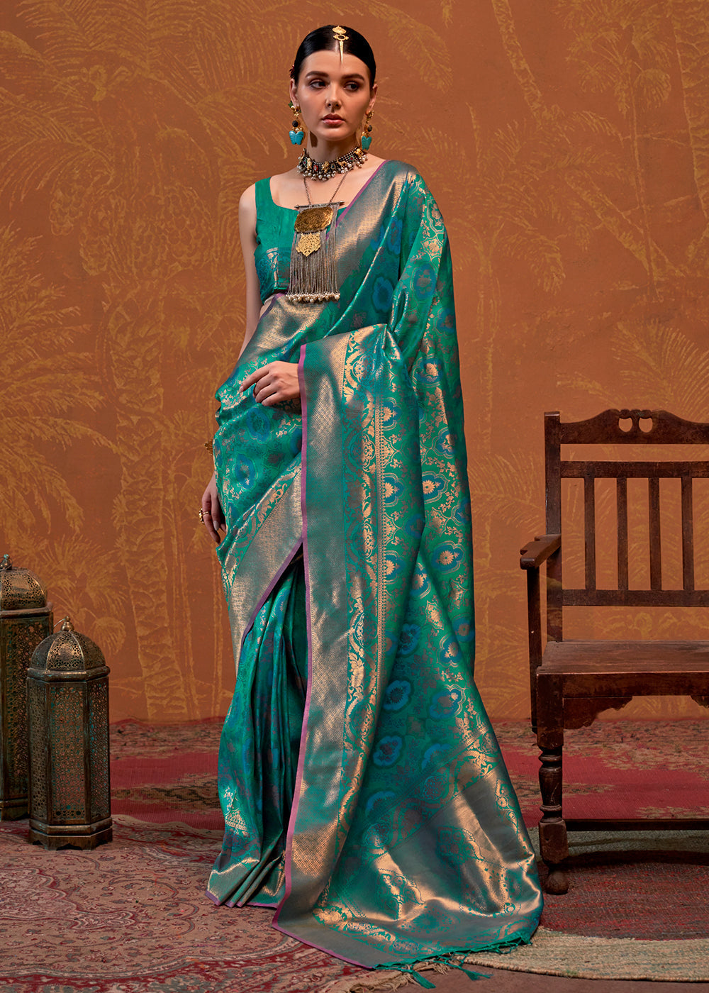 Casal Blue Handloom Woven Designer Silk Saree - qivii