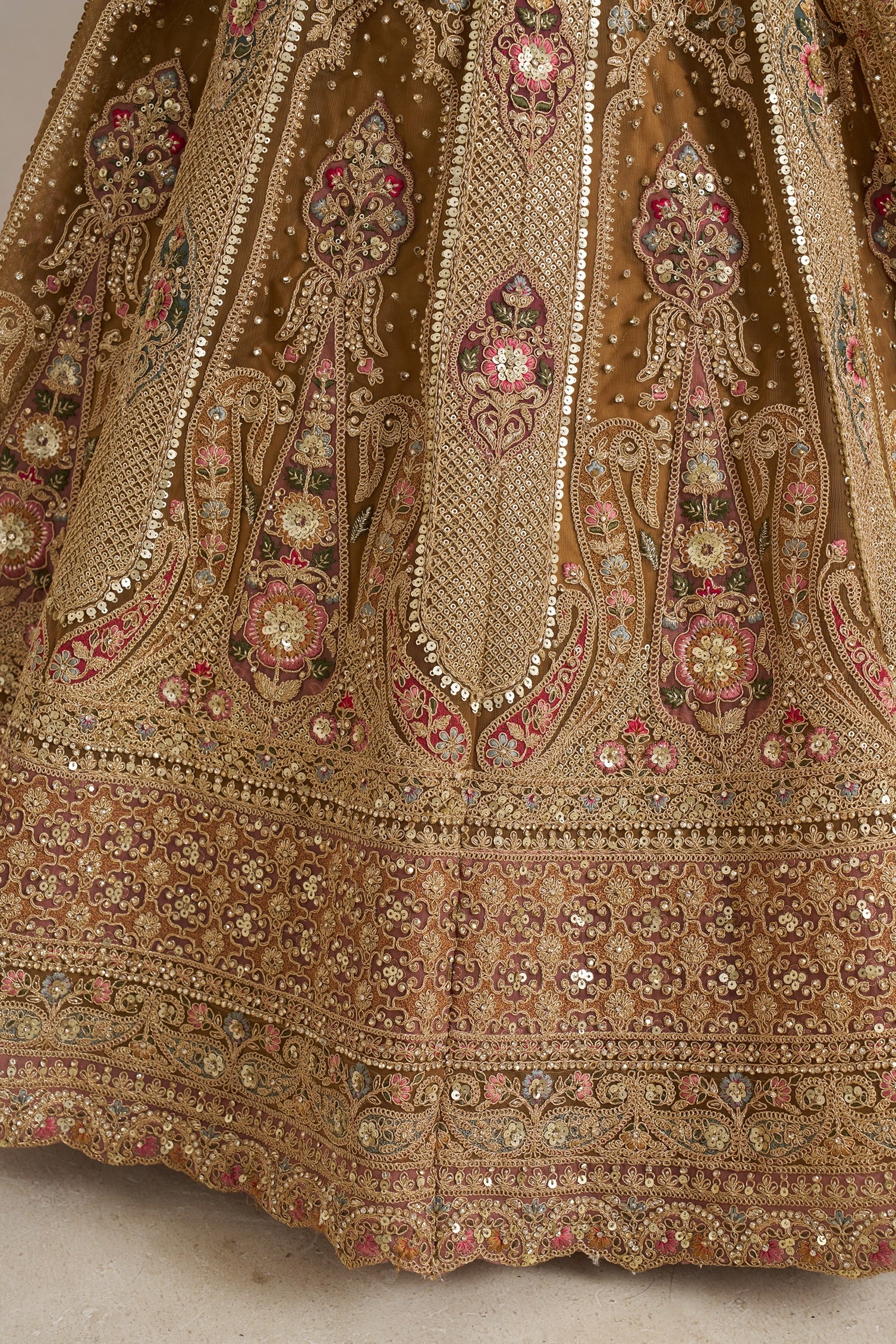 Royal Antique Gold Bridal Lehenga Choli