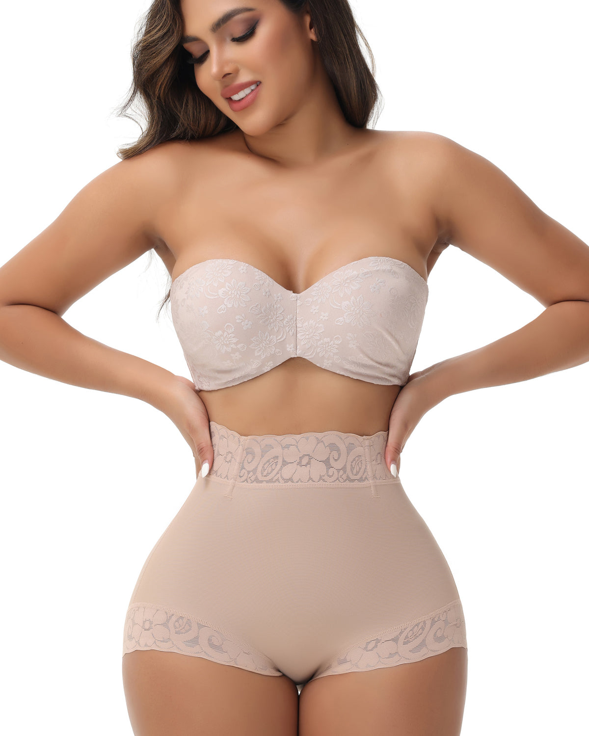 Shapshe® Mid-Rise Butt Lift Shaper Panty Lace Seamless Shapewear Brief - By Qivii