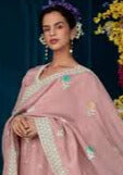 Baby Pink Modale silk with embroidery work Salwar Suit