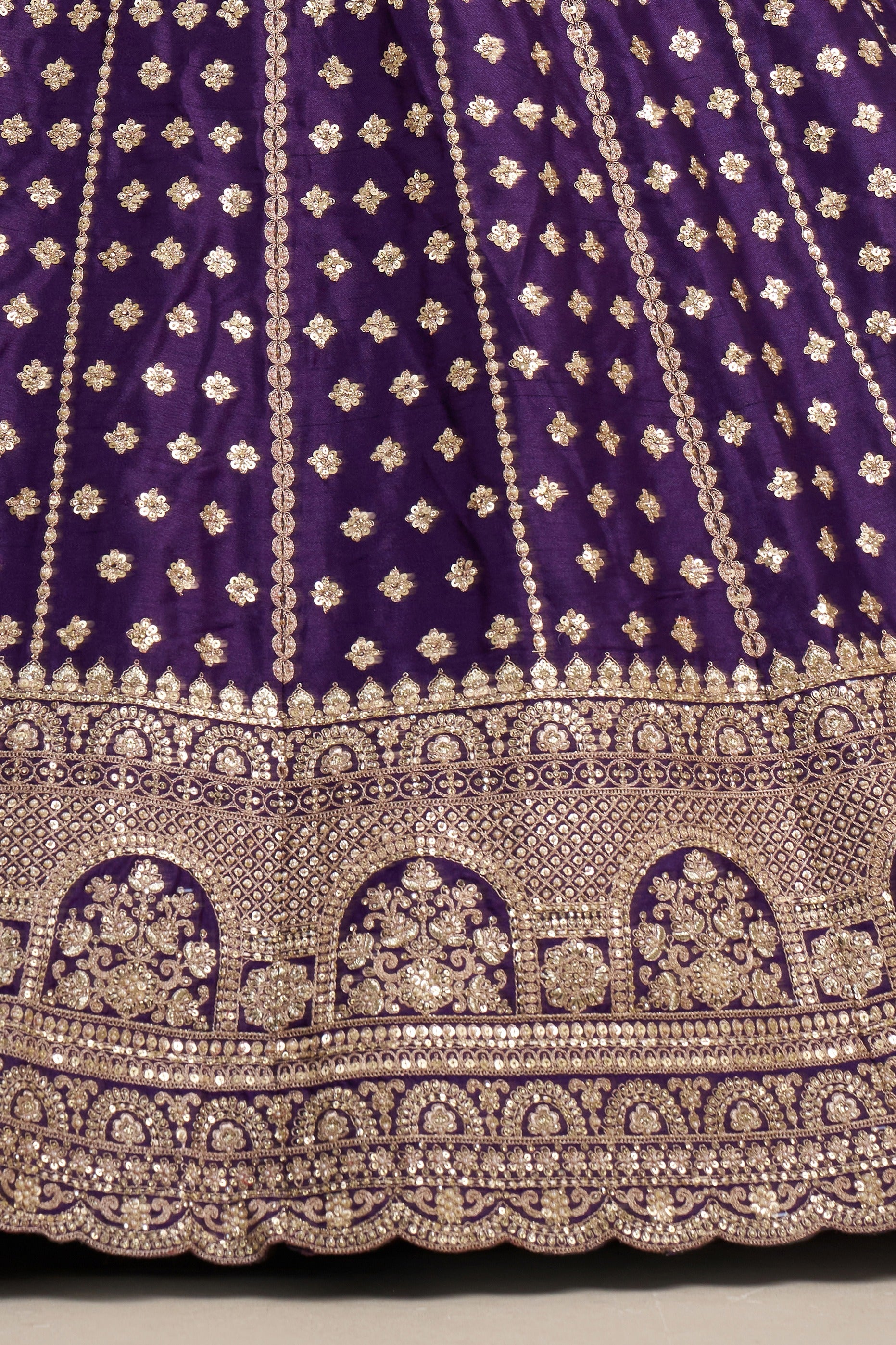 Purple Double Dupatta Bridal Lehenga Collection