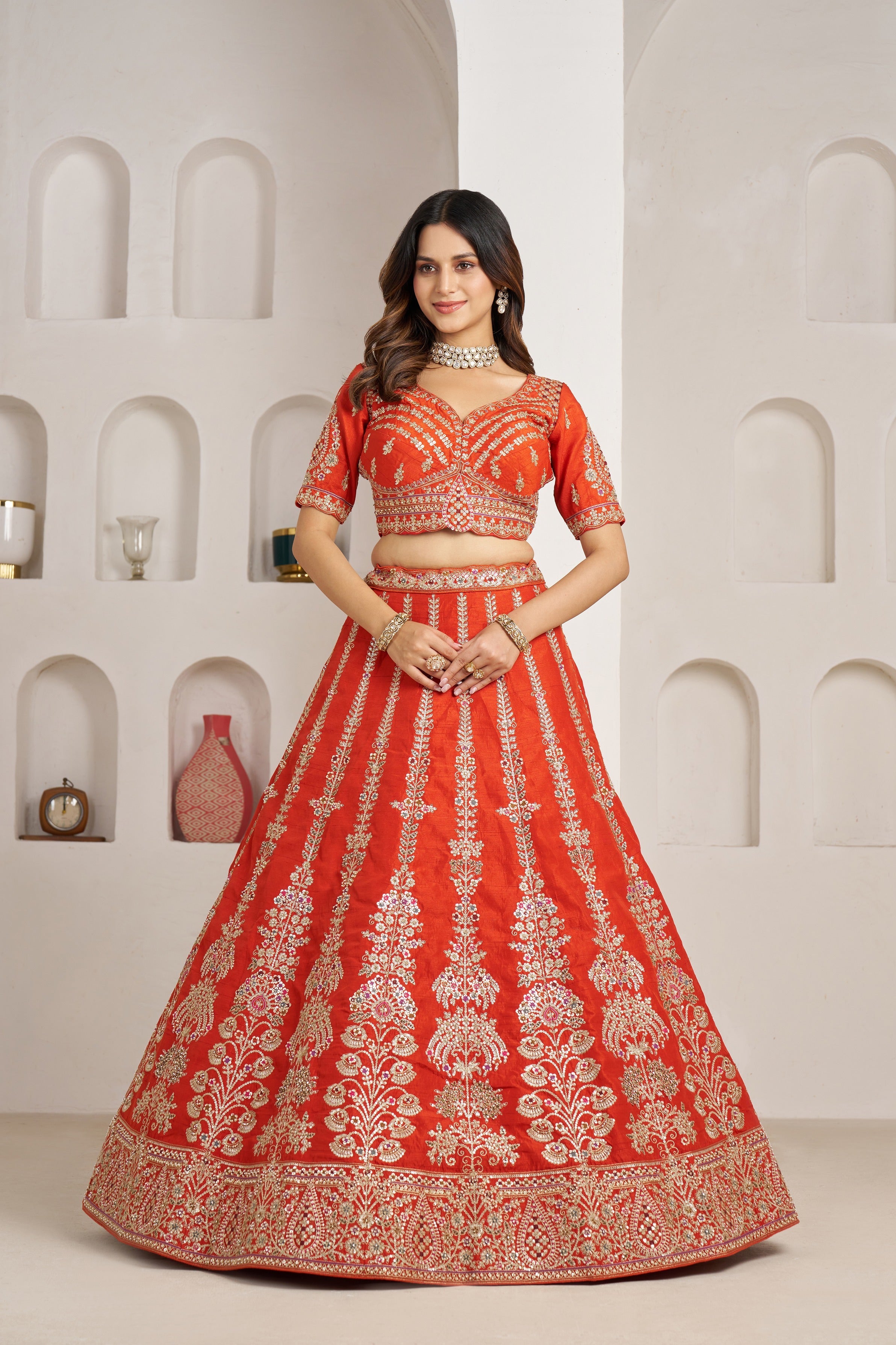 White Heritage Embroidered Bridal Lehenga Collection