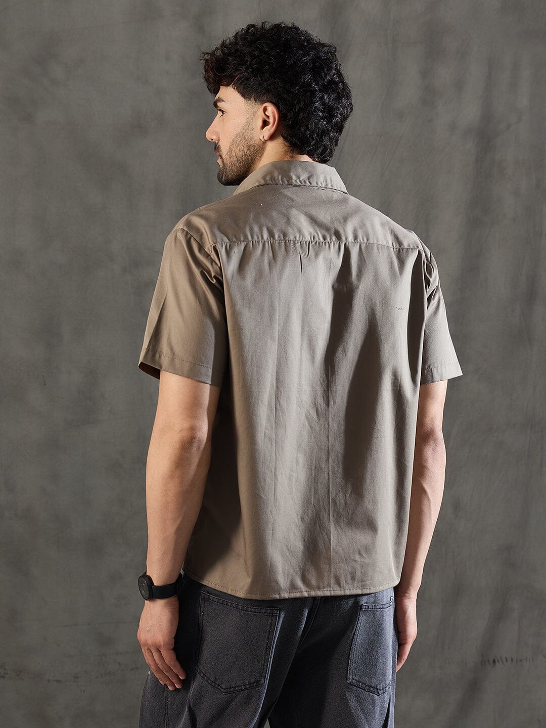 Khaki Socrates Graphic Short Sleeves Shirt