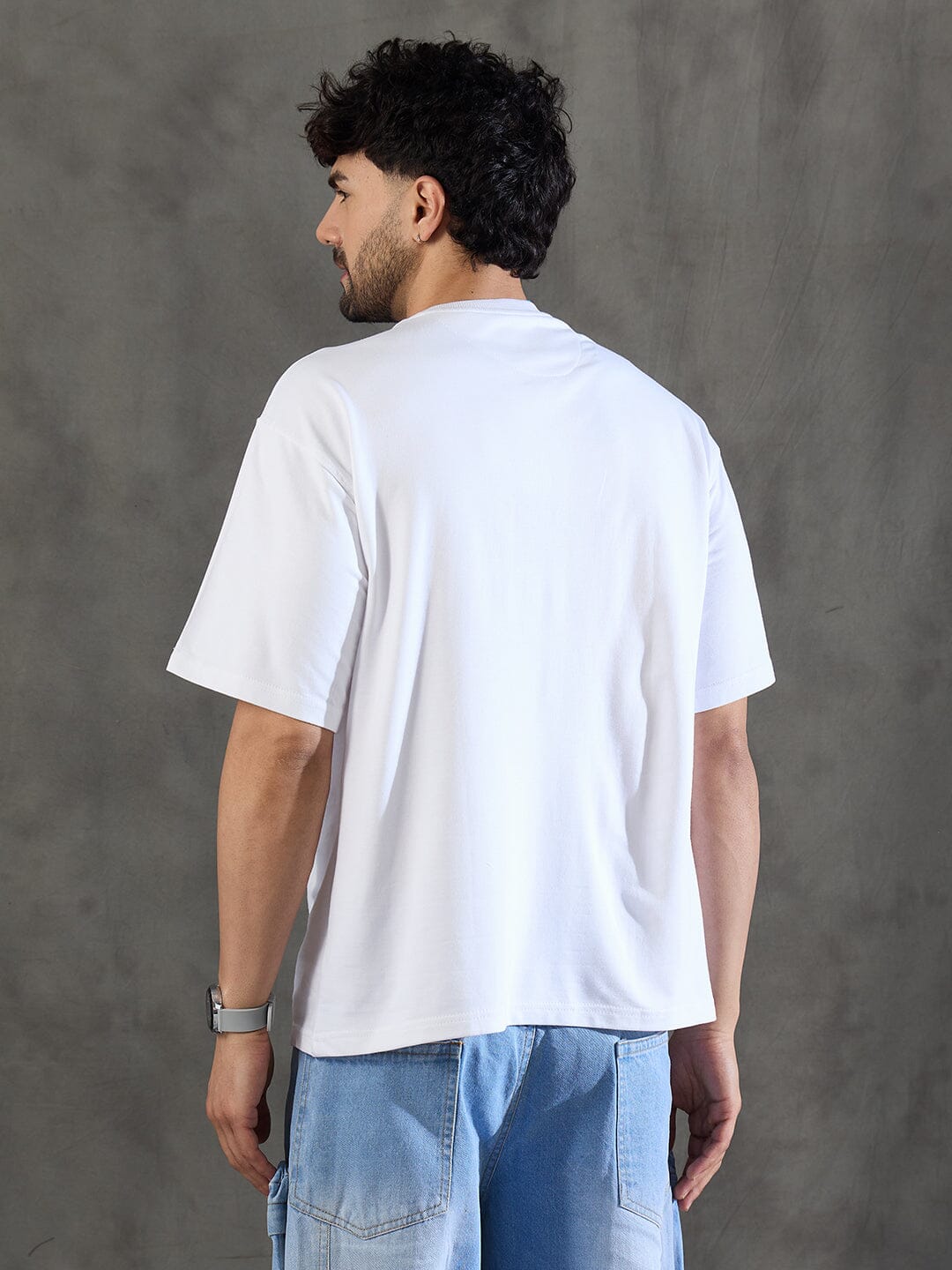 White Rib Cage Graphic Oversized Tshirt