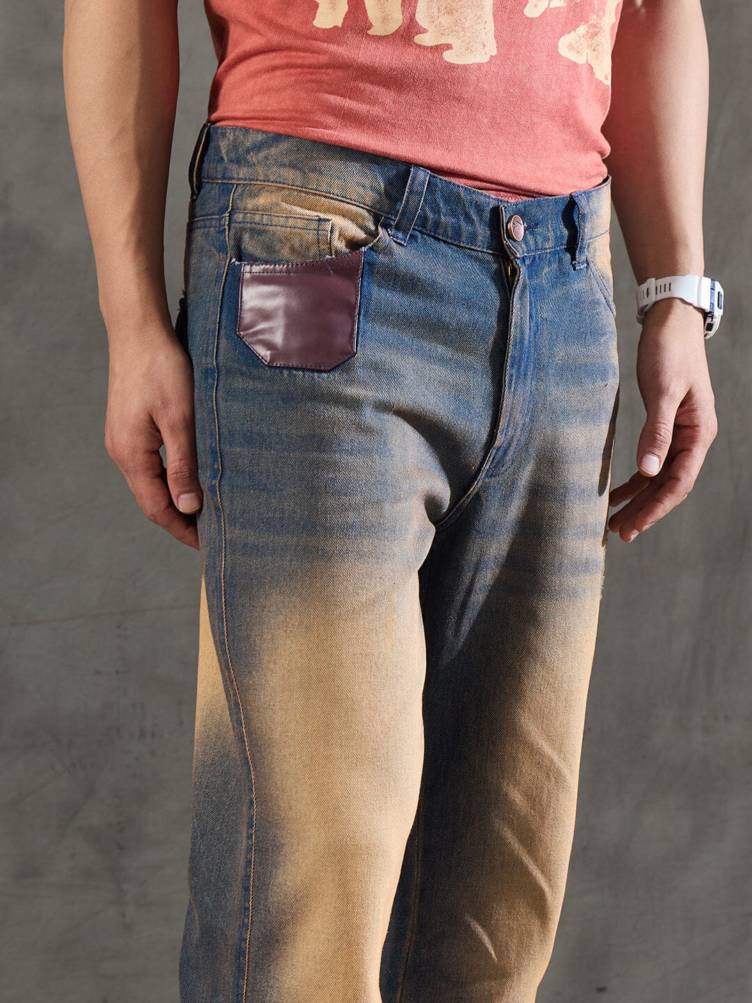 Indigo Super Flared Dusty Cow Boy Denim