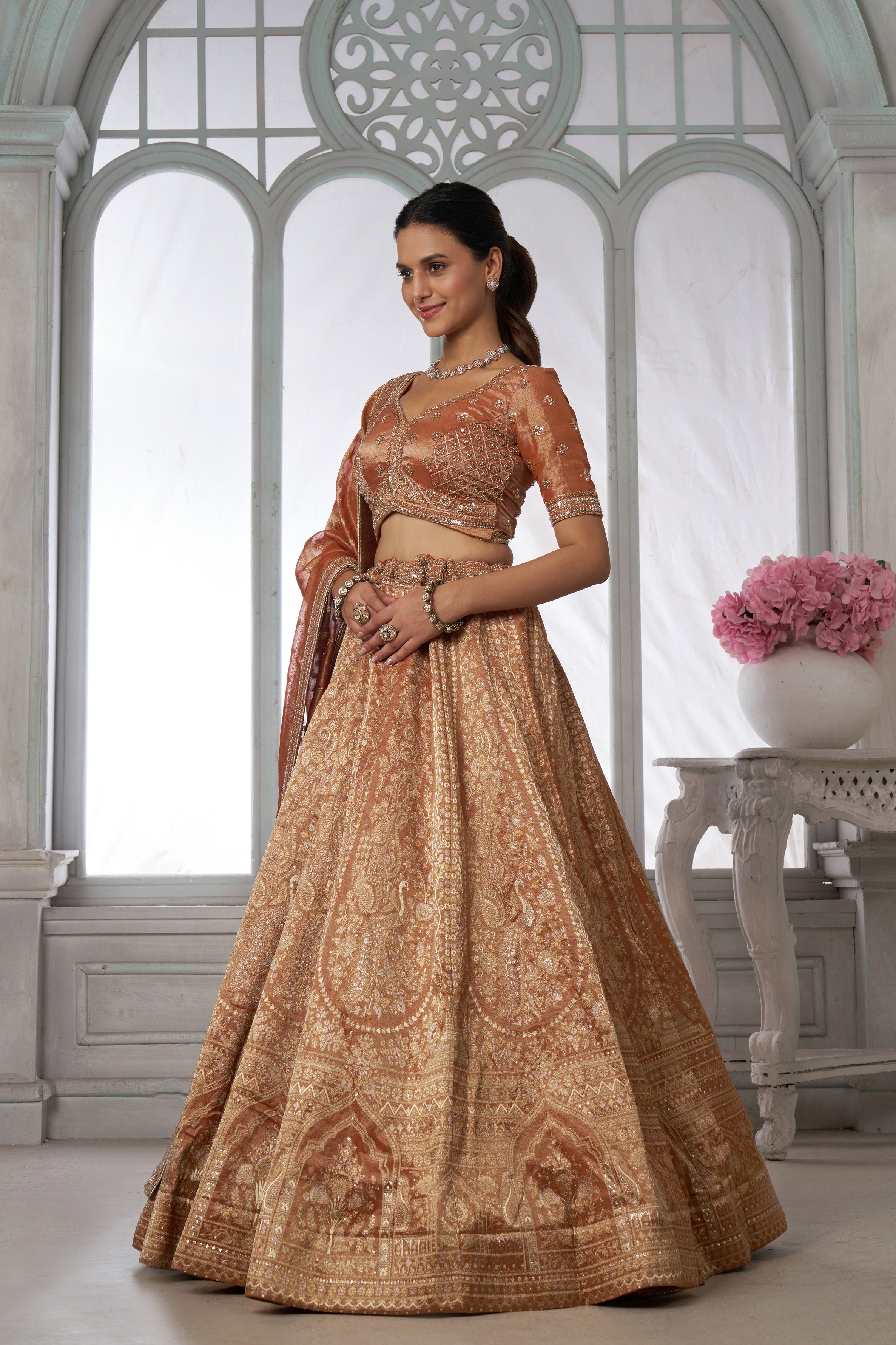 Rust Royal Heritage Lehenga
