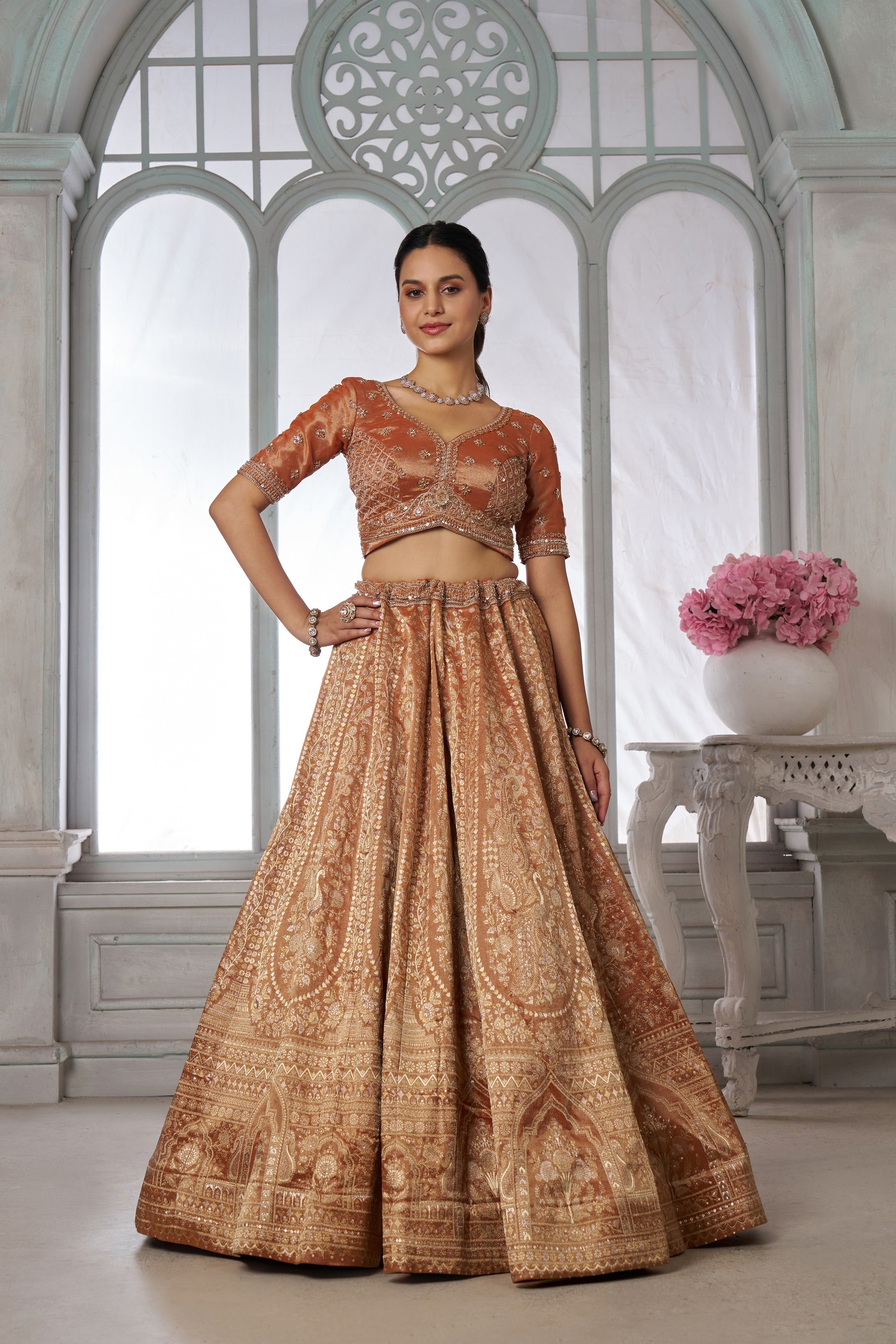 Rust Royal Heritage Lehenga