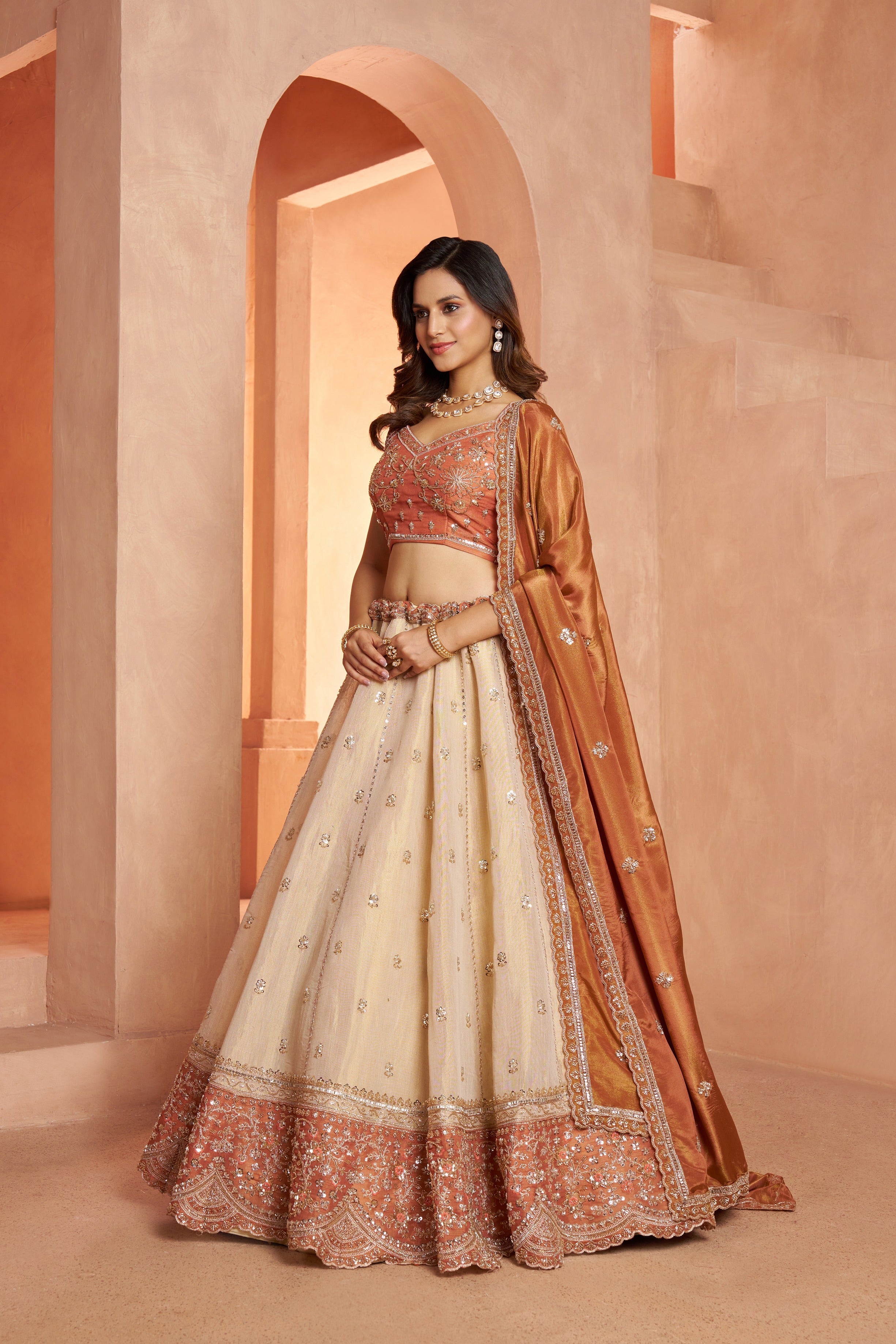 Elegant Beads Work Designer Lehenga Choli Set