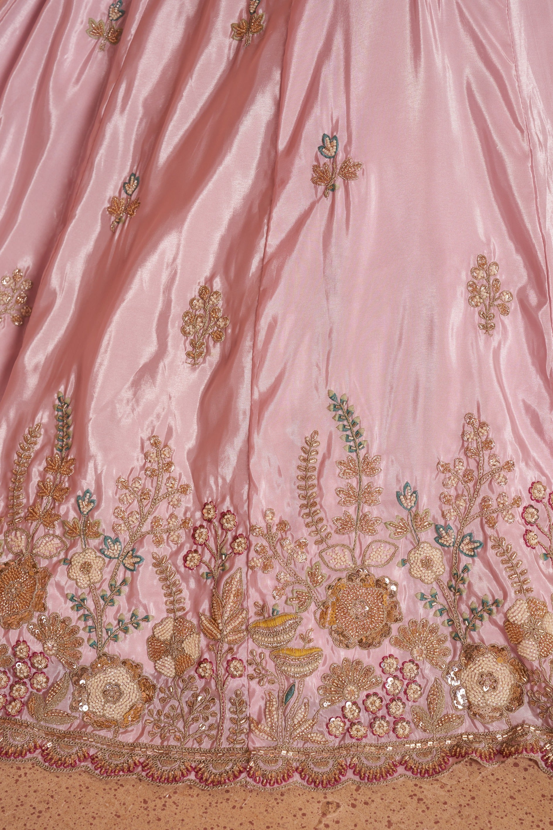 Pastel Floral Embroidered Designer Lehenga Set
