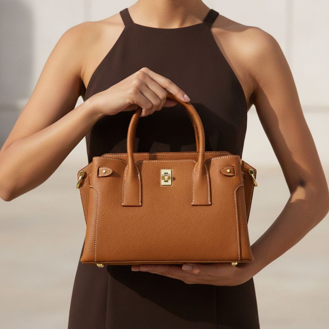Monica Bag in Pure Leather - By Qivii