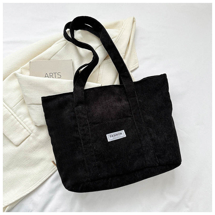 Women's Corduroy Tote Bag | Stylish & Minimalist Large-Capacity Shoulder Bag for Commuting