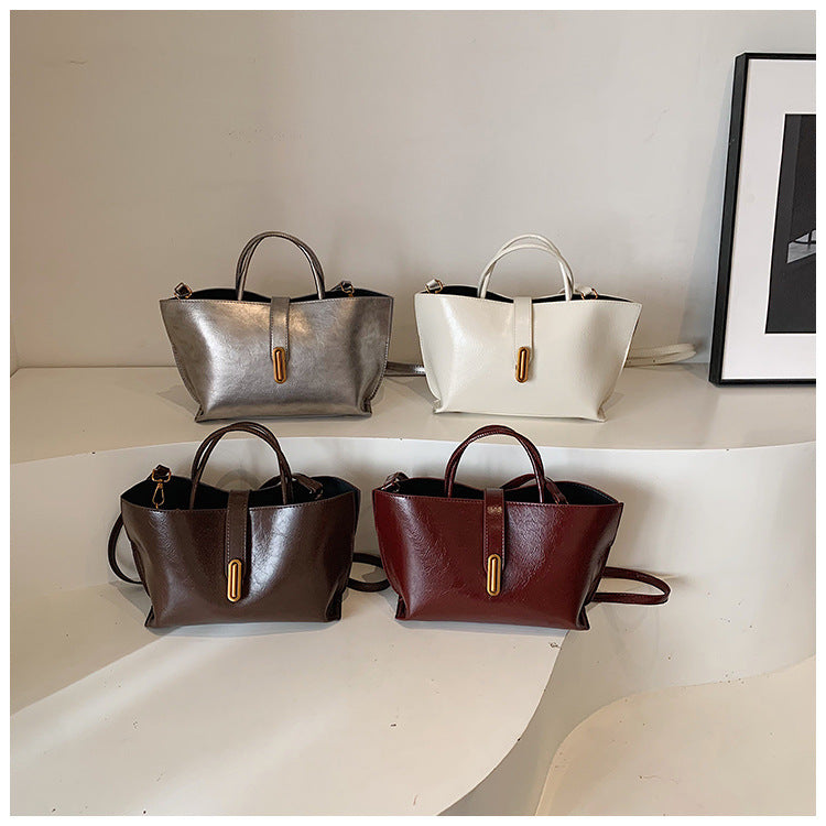 Women's Polished Commuter Tote - Textured Leather Convertible Work Bag | Spacious Crossbody to Handheld Carryall for Professionals