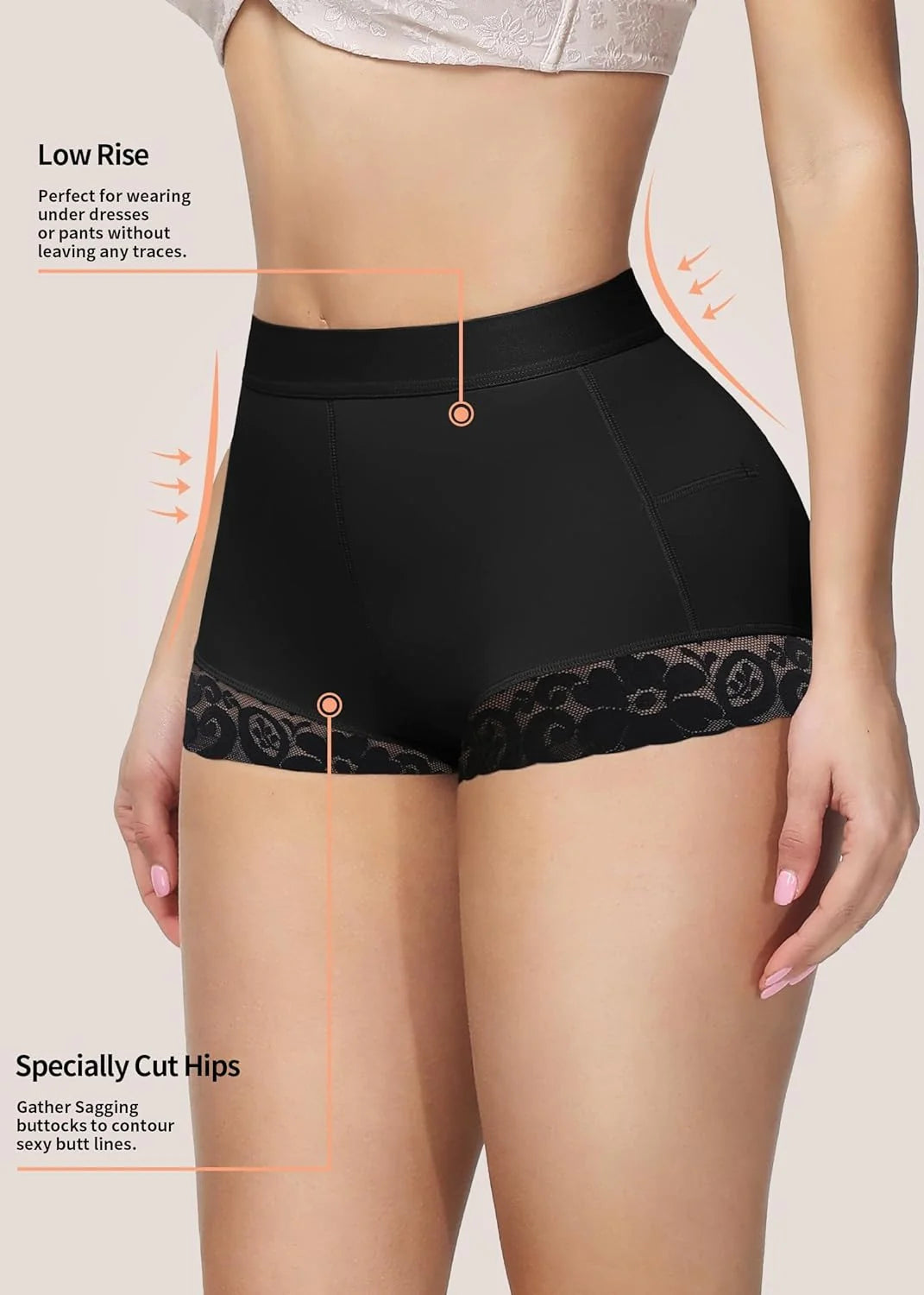Shapshe® High Waist Women Hip Enhancer Tummy Control Lace Body Shaper Shorts