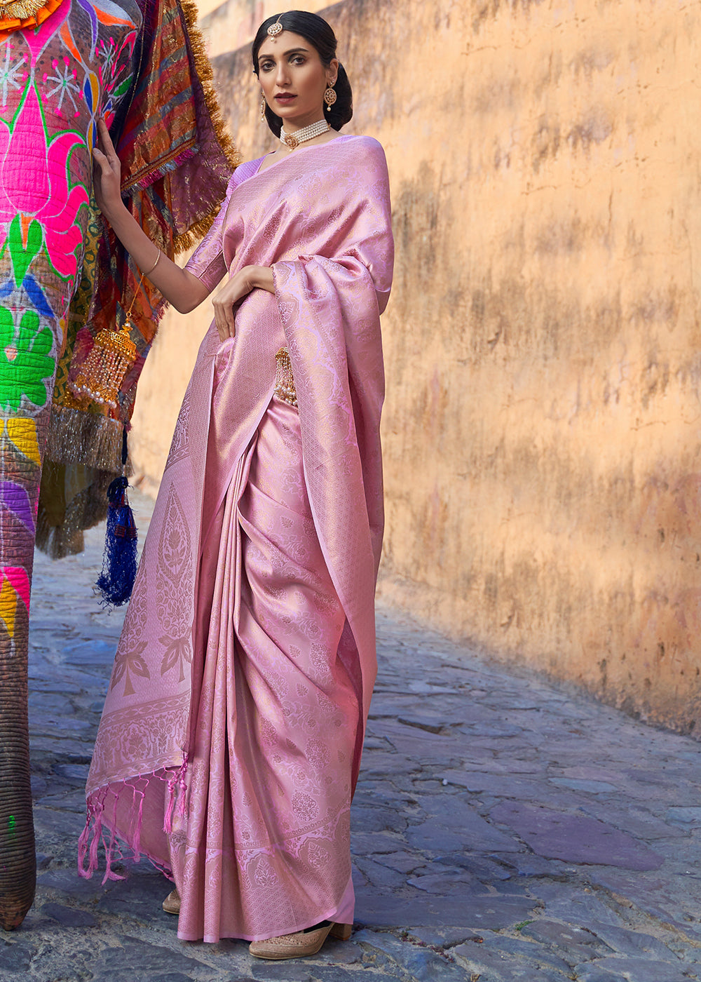Light Lavender Purple Soft Handloom Weave Kanjivaram Silk Saree : Top Pick - qivii