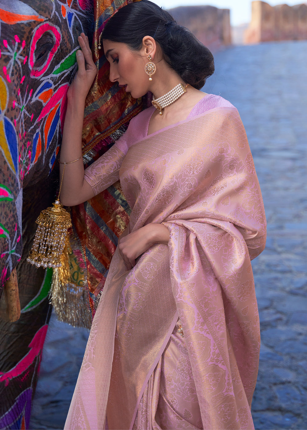 Light Lavender Purple Soft Handloom Weave Kanjivaram Silk Saree : Top Pick - qivii