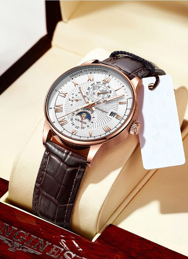 Stijlvolle Luxe Licht Kwarts Horloge - By Qivii