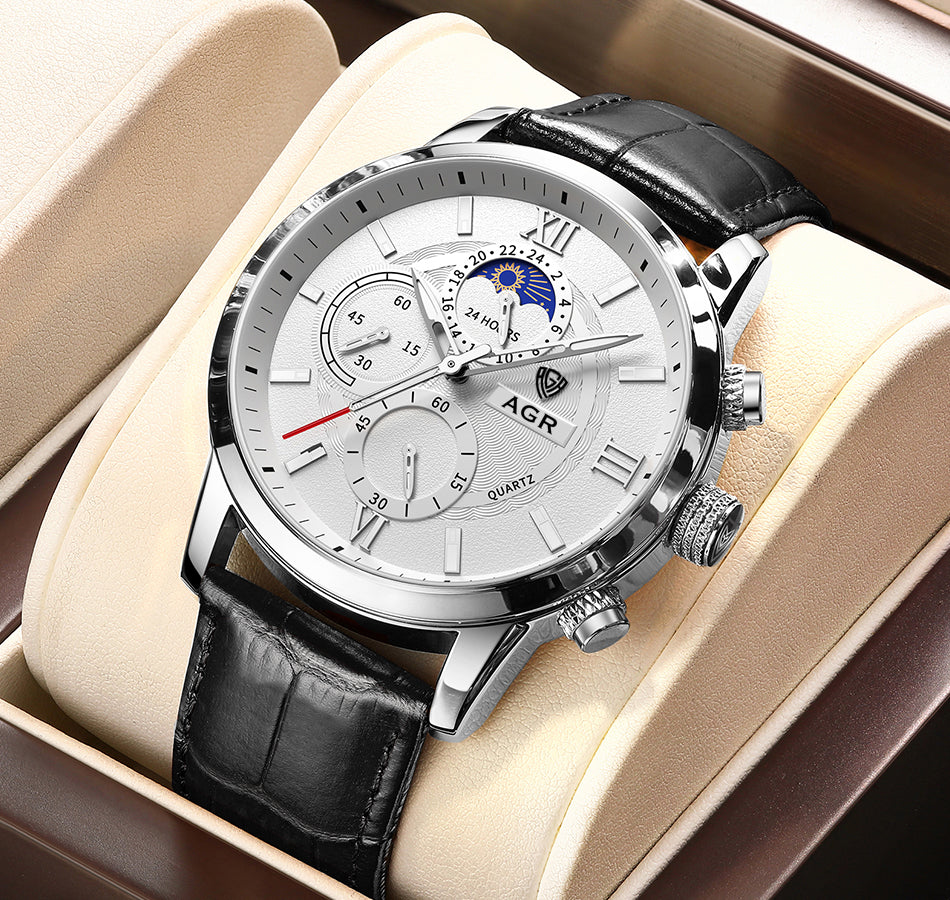 Premium Leren Quartz Horloge - By Qivii