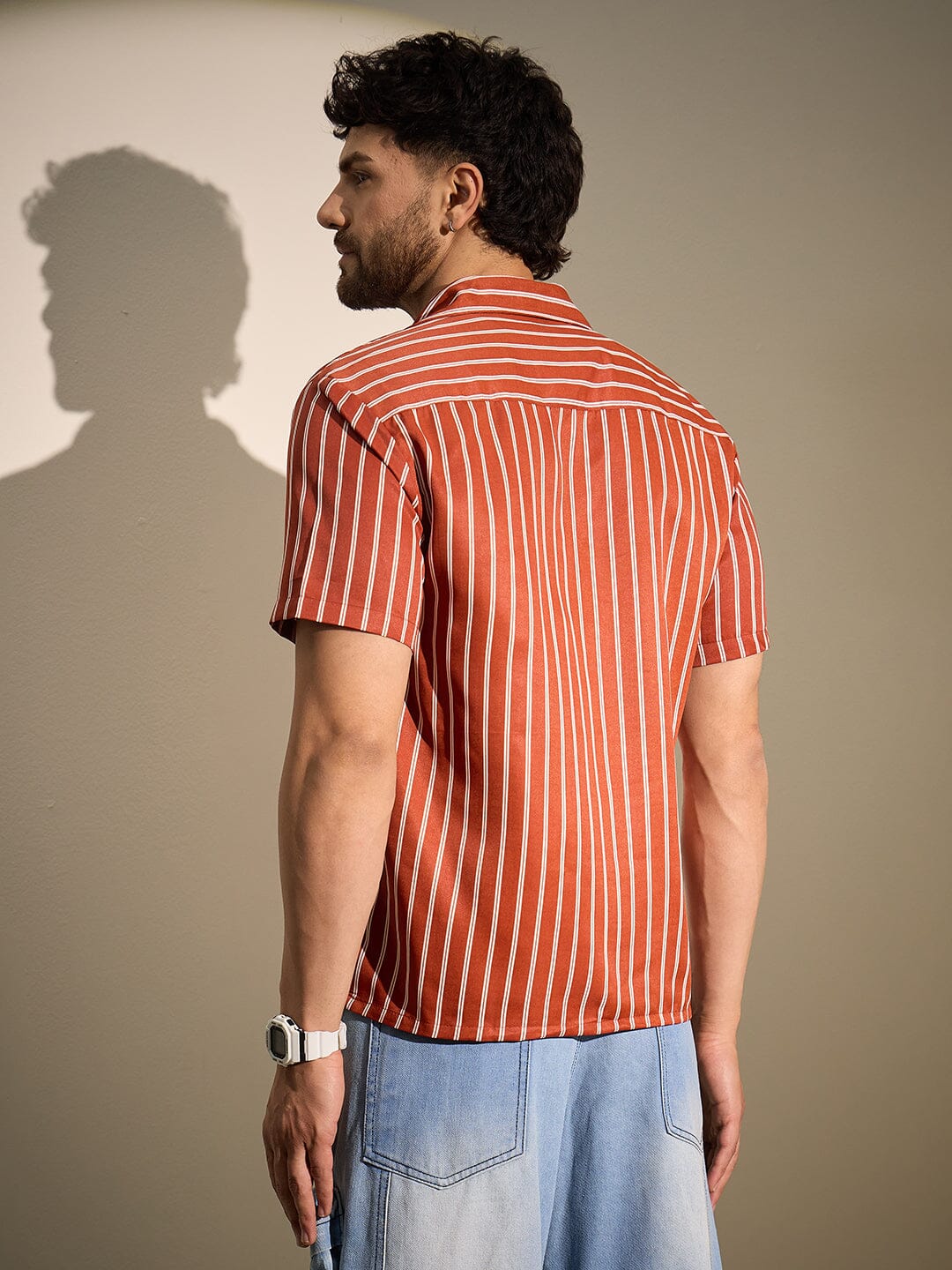 Rust Striped Nun Graphic Shirt