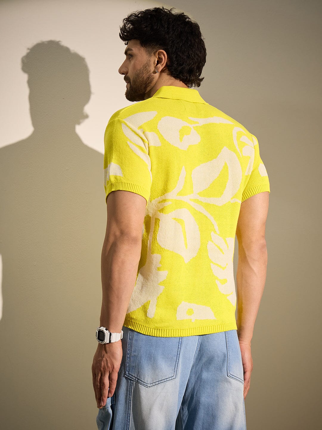 Lemon Floral Knitted Shirt