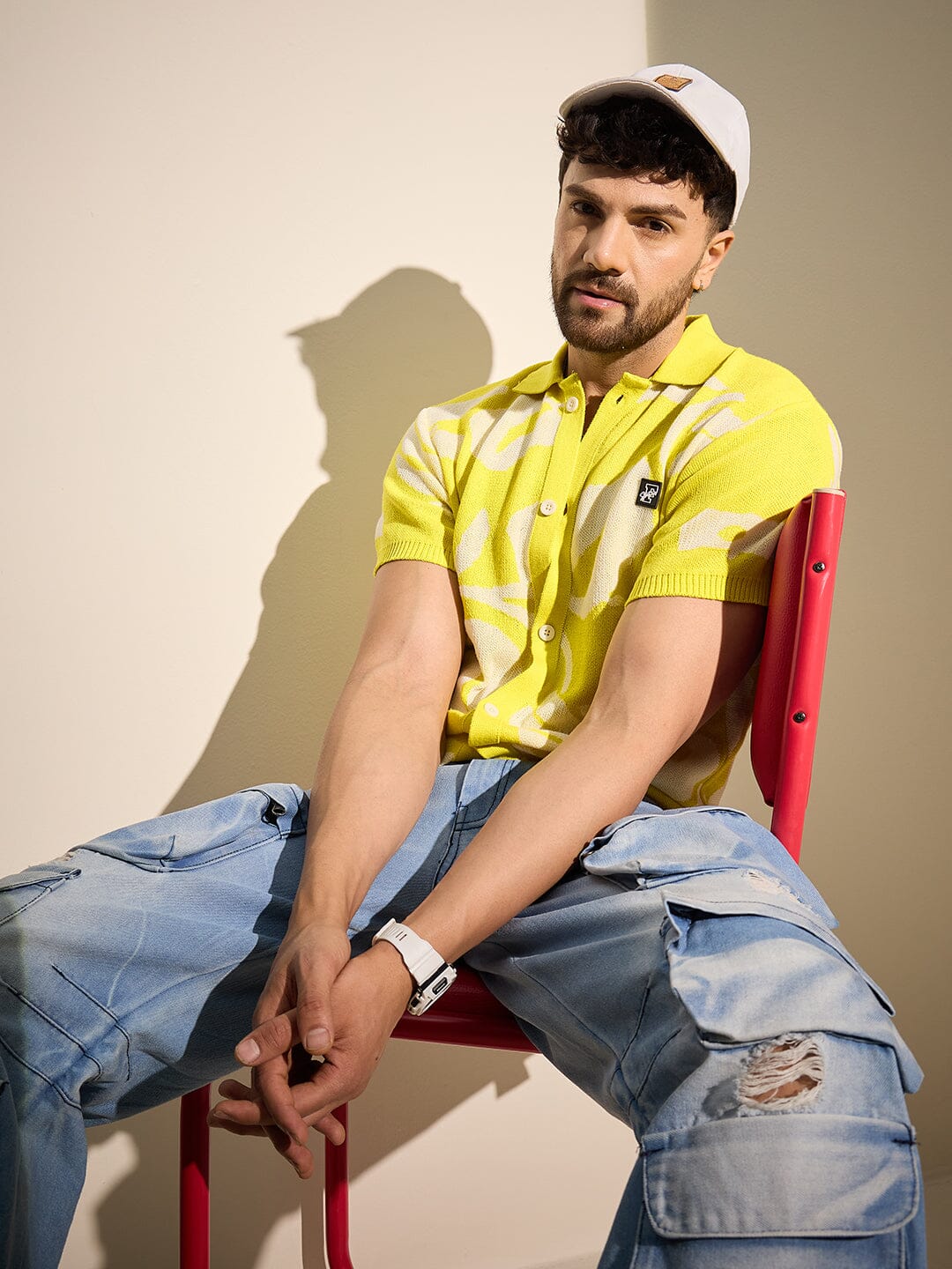 Lemon Floral Knitted Shirt