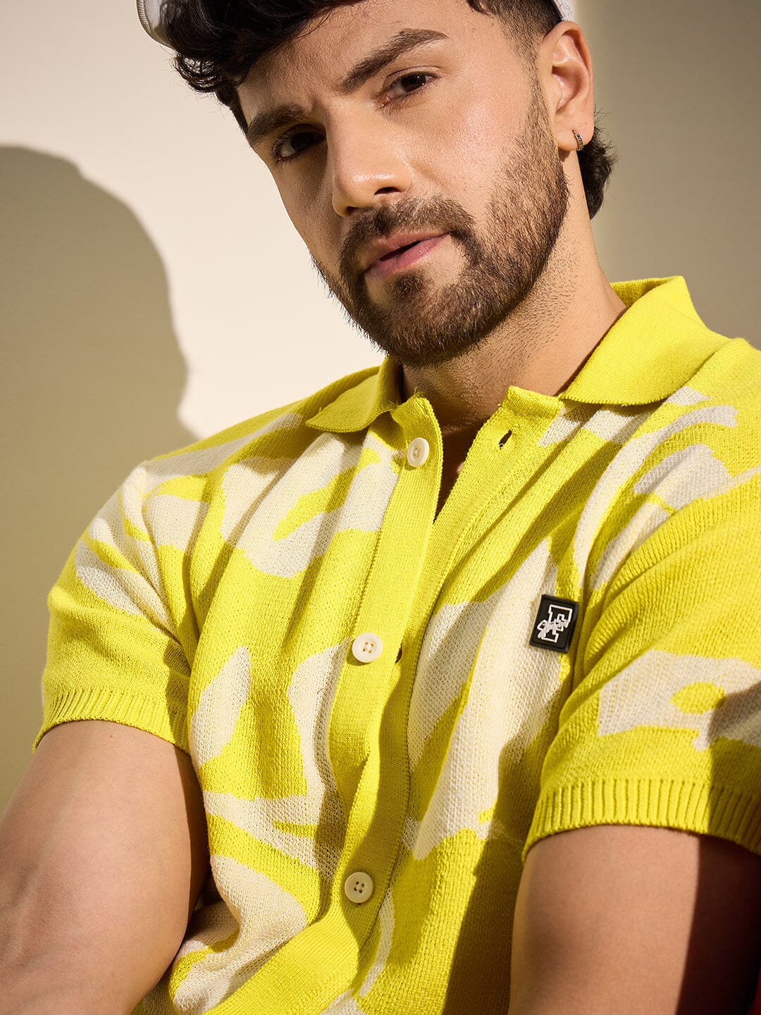 Lemon Floral Knitted Shirt