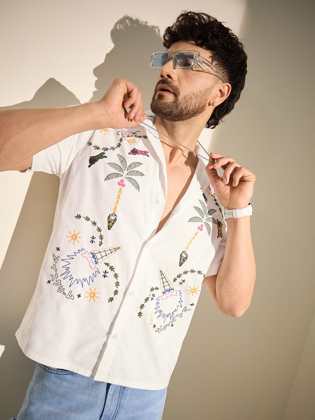 White Summer Embroidery Shirt