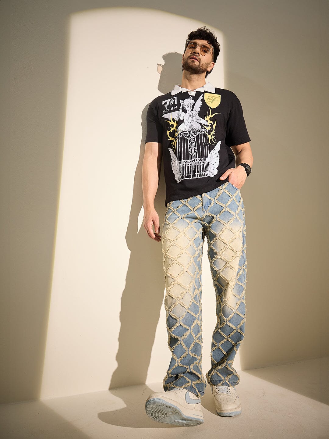 Black Mayhem Graphic Polo Tshirt